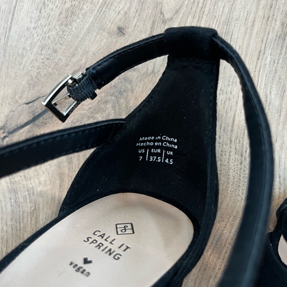 Call It Spring Black Crisscross Ankle Strap Heels - Picture 4 of 5